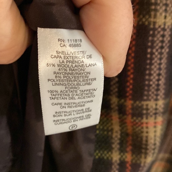 Michael Michael Kors  plaid wool pea coat size xs - Picture 8 of 9